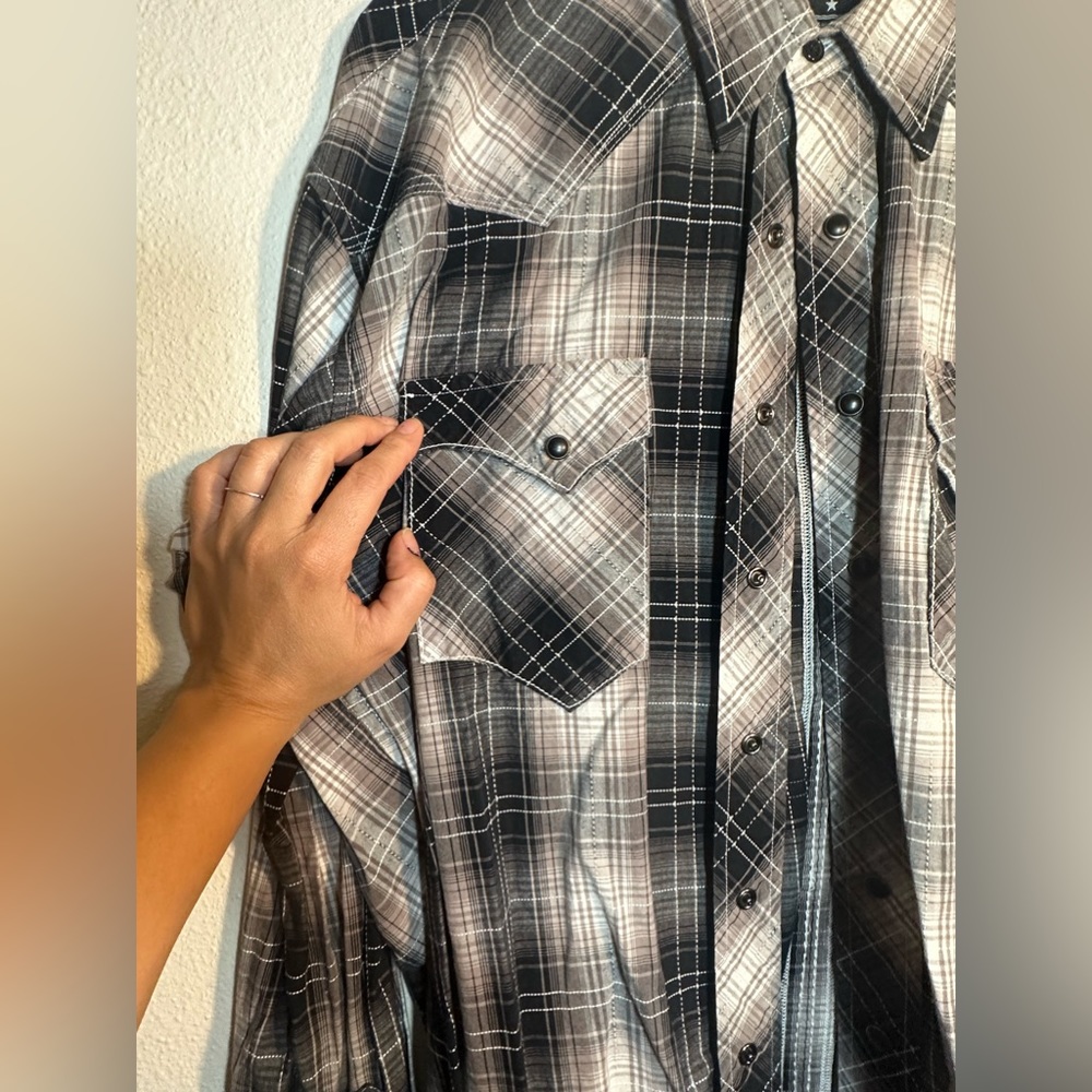 Panhandle 90s proof vintage western cowboy men button up shirt size xl slim - Picture 4 of 11